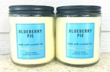 2 White Barn BLUEBERRY PIE Single Wick Scented Candle 7oz SET/LOT of 2
