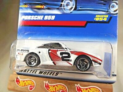 1997 Hot Wheels Mainline/Collector #854 PORSCHE 959 White w/SB Sp