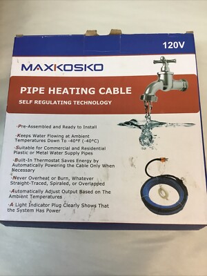 MAXKOSKO  120 V Water Pipe Heat Cable for Pipe Freeze Protection