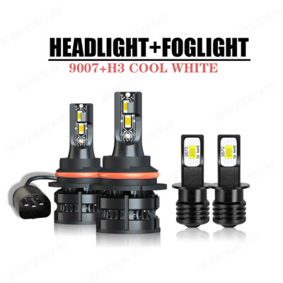 For Chrysler Town & Country 1996 1997 6000K LED Headlight Fog Light Bulbs Combo