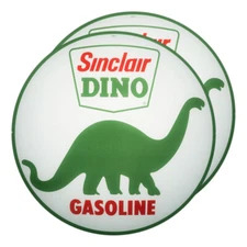 Pair of Sinclair Dino 13.5" Gas Pump Lenses (G179)
