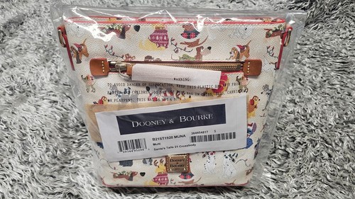 Disney Dooney & Bourke Santa Tails Dogs Holiday Santa Paws Crossbody Bag New NWT - Picture 2 of 7