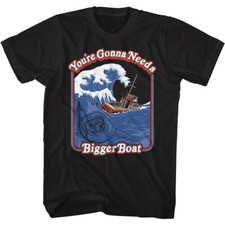 Jaws 70's Thriller Movie Story Book Big Wave Shark Bigger Boat Men's T Shirt