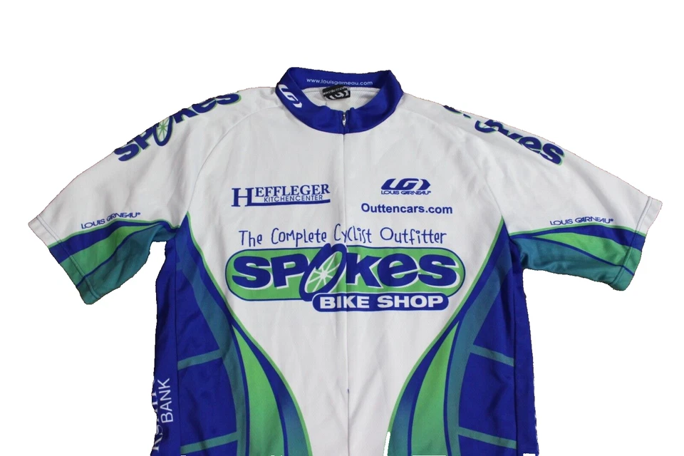 Camiseta masculina Louis Girneau Spokes loja de bicicletas malha ciclismo M - Imagem 2 de 3