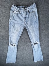 American Eagle Jeans Womens Size 00 Blue 90's Bootcut Light Wash Distressed