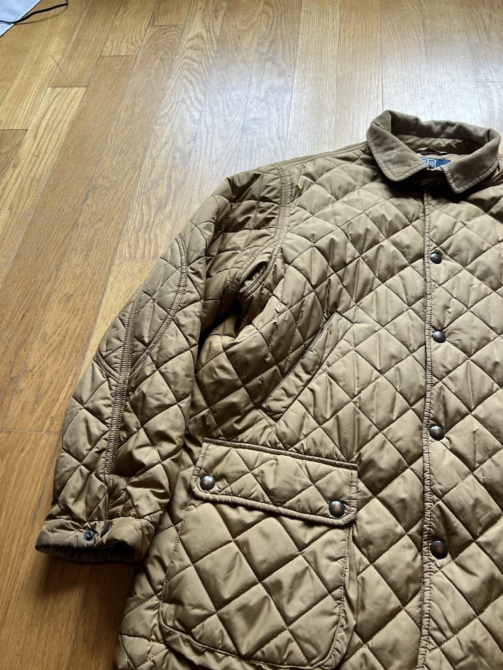 Chaqueta acolchada vintage Polo Ralph Lauren beige pana talla L Foto 4 de 4