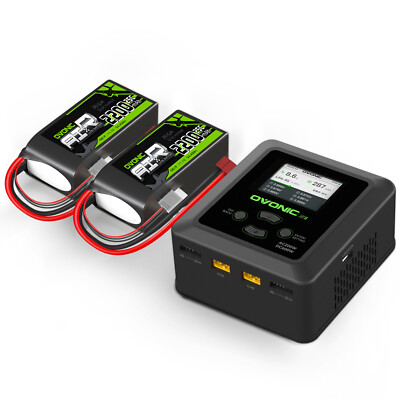Ovonic AC/DC Smart dual port rc charger W/ 2X 25C 2200mAh 3S Lipo Battery T