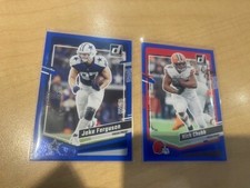 2023 Panini Donruss Blue Press Proof Jake Ferguson + Nick Chubb - Cowboys Browns