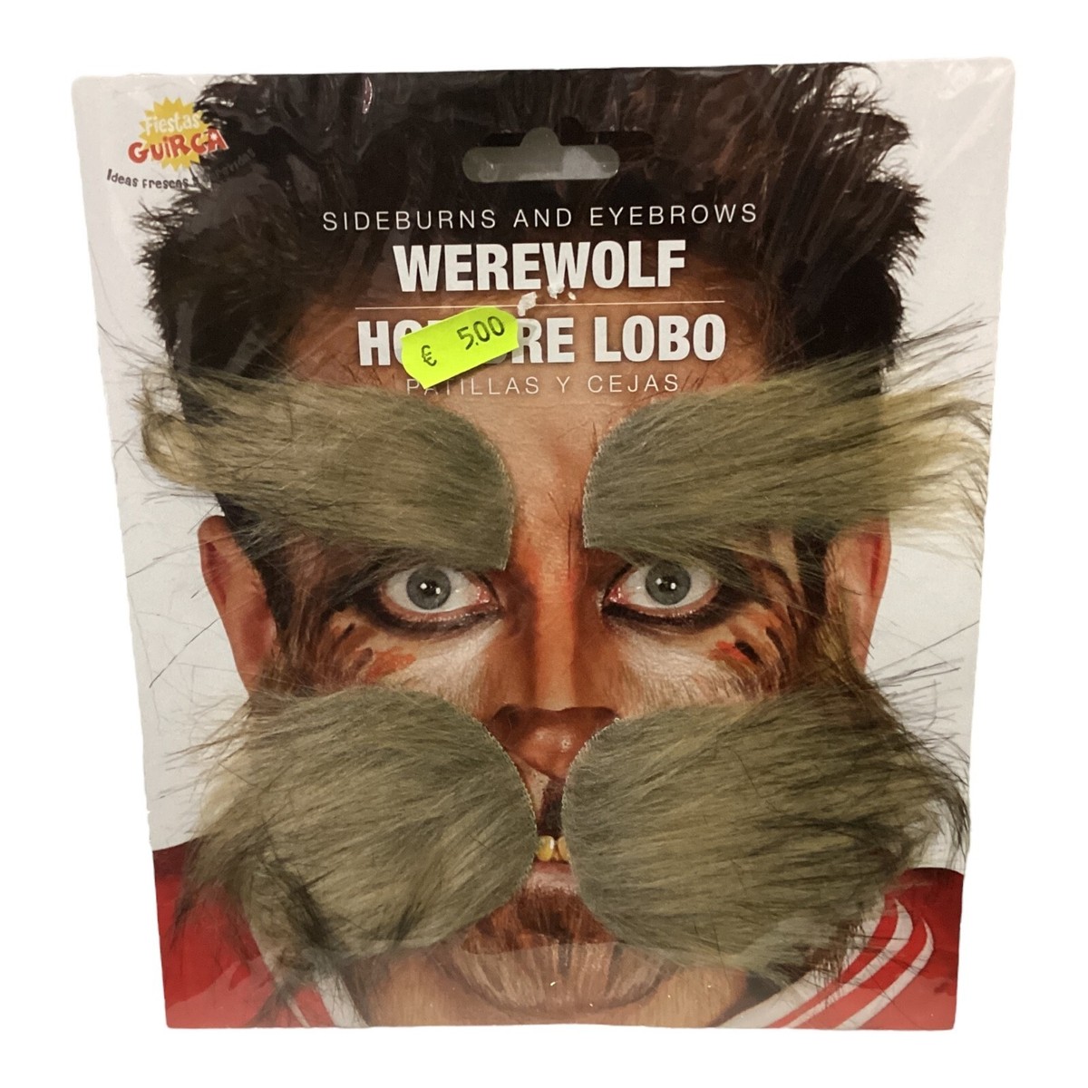 Parrucca Uomo Lupo Grigio Nero - Basette Cotonate Per Carnevale E Halloween - Foto 10