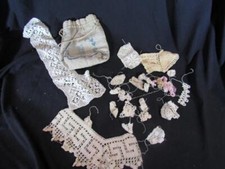 VTG Lot Of 25 Hand Crocheted /Tatted Lace Pieces Great for a Starter Set