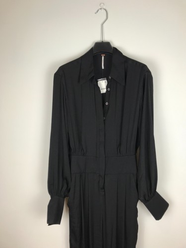FREE PEOPLE 'Renatta' Jumpsuit Black Silky Satin X-SMALL RRP£158 - Picture 5 of 11
