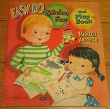 1959 Easy-Do Sticker Fun and Play Book Push Out and Stick Whitman Publishing
