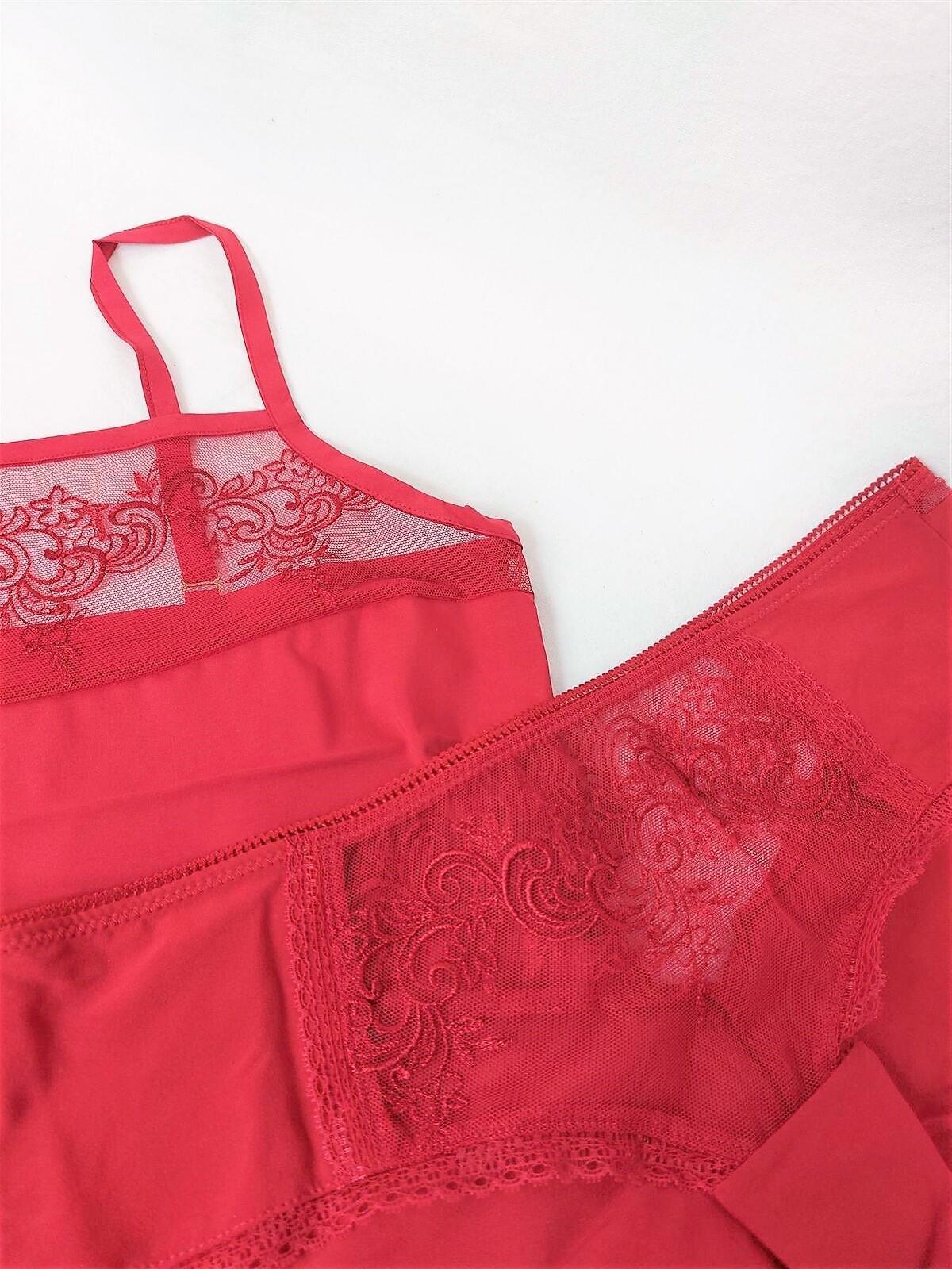 M*S 2pk Camisoles Vest Lace Tops Skinny Soft Support Multipack Red New