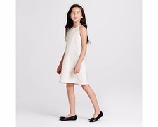 Girls' Victoria Beckham for Target White High Neck Floral Appliqué Dress Sz XS