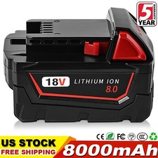 8 AH Battery For Milwaukee For M18 Lithium Extended Extended Capacity 48-11-1880