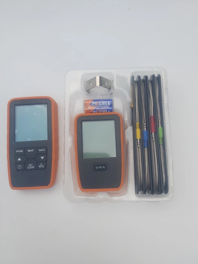 Meat Thermometer MT-101 with 4 probes. Digital. With wireless receiver. Black