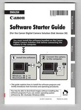 Canon Software Starter Guide Disk Ver.30 84 pages 2 languages E,S 2007