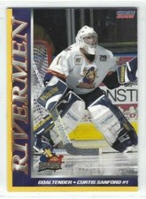 2001-02 Peoria Rivermen (ECHL) Curtis Sanford (goalie)