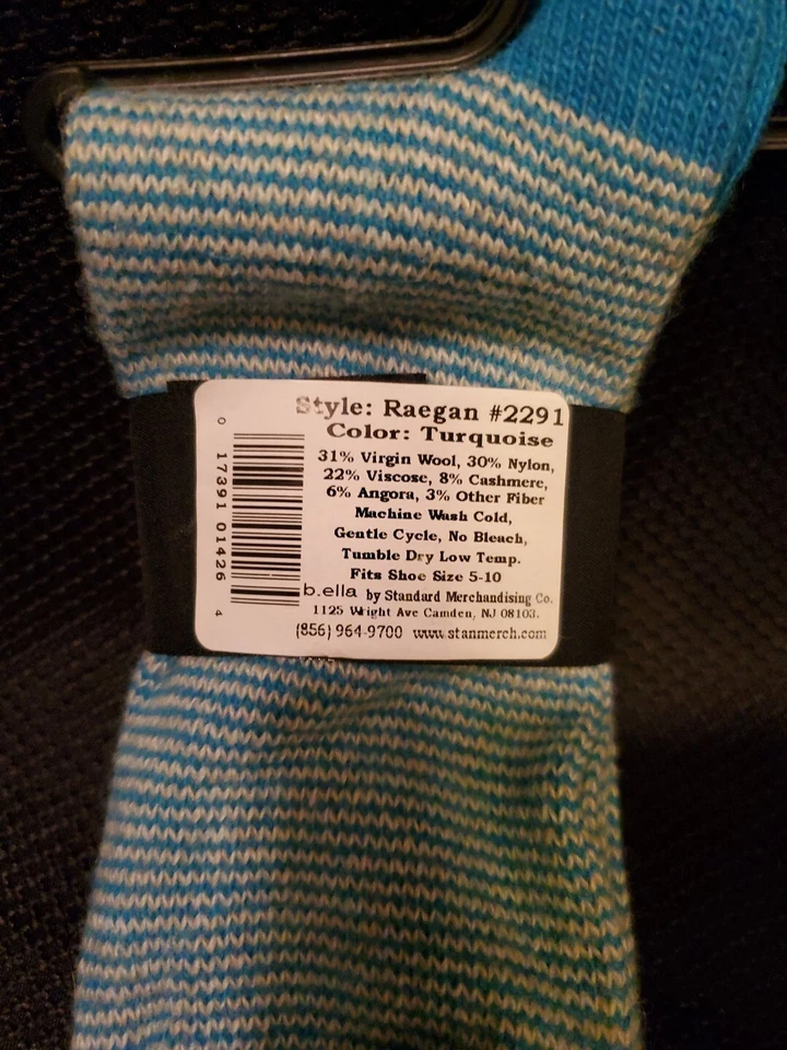 Calcetines por encima de la rodilla B.ella lana cachemir angora turquesa para mujer talla 9-11 Foto 3 de 4