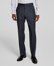 Michael Kors Men's Gray Solid Classic-Fit Wool Stretch Suit Pants Size 30W 30L