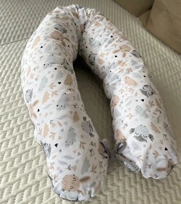 LOOLAY Waffelpique GRAU/ HASE Beige Seitenschläferkissen Stilllkissen Schwangerschaft