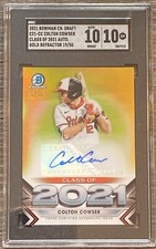 2021 Bowman Chrome Draft Colton Cowser Class Of 2021 Gold Auto SGC 10 / Auto 10