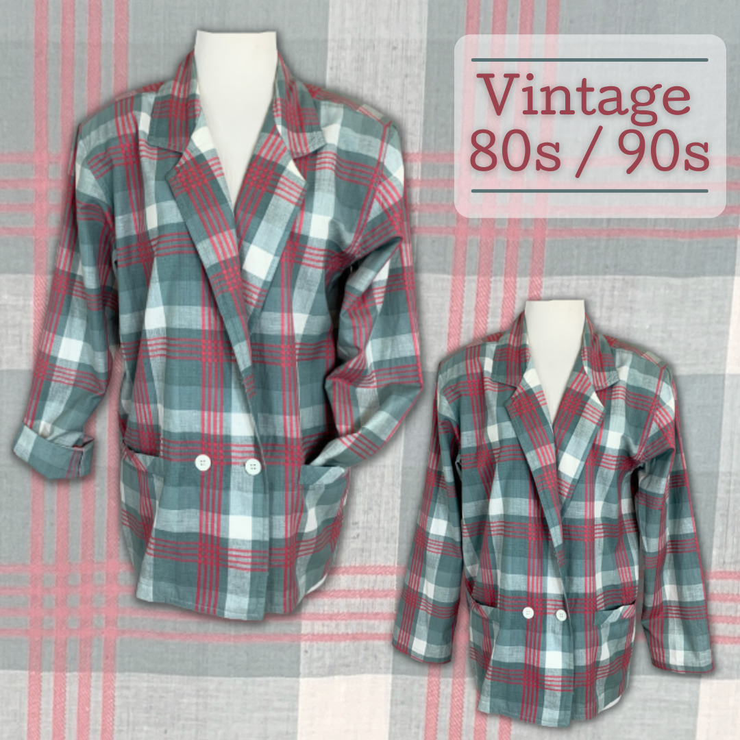 Vintage Late 80s 90s Iconic Plaid Oversized Cotto… - image 1