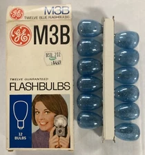 Camera : Antique: GE M3B Flashbulbs- Blue  (12 pack) Condition: NOS