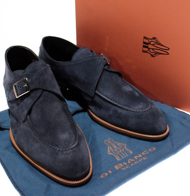 Di Bianco NWB Parma Suede Single Monk Strap Dress Shoes Size 42 US 9 in Blue