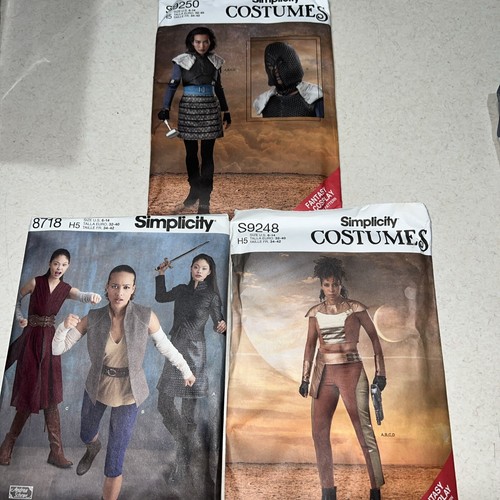 3 new simplicity patterns costumes fantasy cosplay warrior fighter