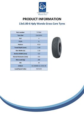 Pneumatici 13x5.00-6 Trattorino 4 Tubi Per Tosaerba 13x5.00-6/13x6 - Foto 5