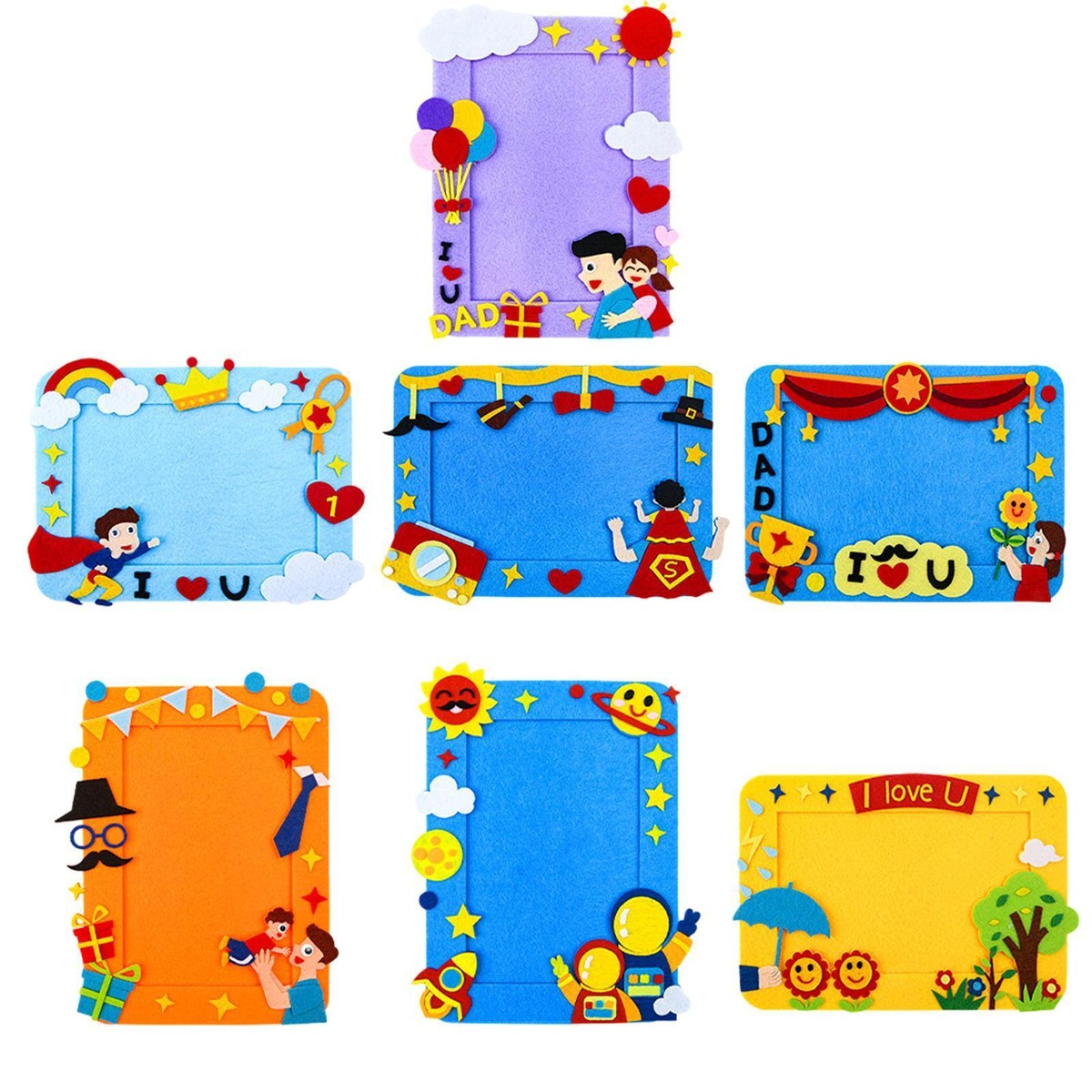 DIY Picture Frame Fathers Day Gifts Nonwoven Cloth Decoration Kids