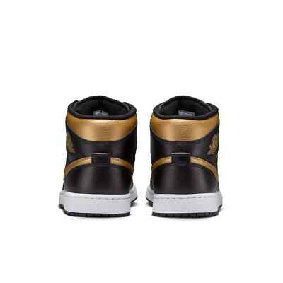 Nike Air Jordan 1 Mid Black / Metallic Gold DQ8426-071 Men's US4