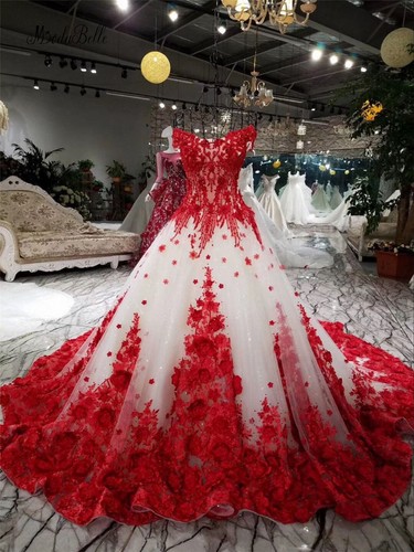 red gown with train