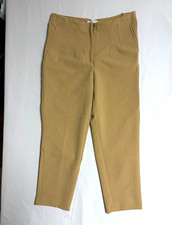 Nine West Women’s Beige Tapered Dress Pants Flat Front Pockets Zip Size 14