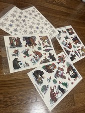 Christmas Bears Snowflake Sticker Lot X4 8 Sheets