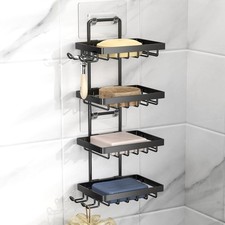4 Tier Soap Bar Holder for Shower, No Drilling, 304 Stainless Steel, Wall