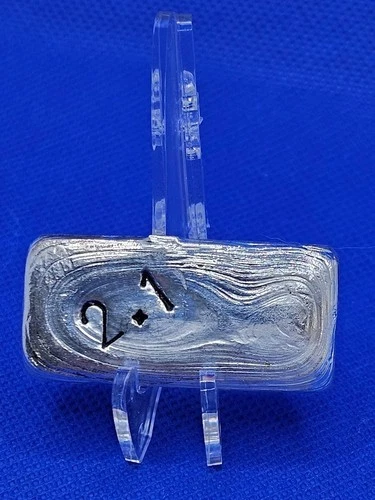 2.1oz Hand Poured .999 Silver Loaf Bullion Bar by MKC