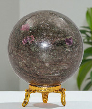 Bola de Cristal Biotita Turmalina Rosa Piedra Metafísica Curativa Decoración Regalo 65mm
