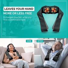 Aduro Sport FlexWorks Shiatsu Neck Shoulder Back Massager with Heat Deep Knead