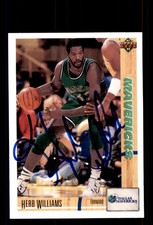 Signed Basketball Card Auto Herb Williams 1991-92 Upper Deck #320 Mavericks