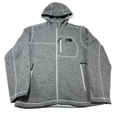 The North Face Jacket Mens Medium Gray Fleece Hooded Full Zip Outdoor Thermal