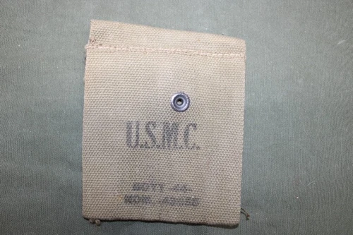 US Military Issue WW2 M1 Carbine Magazine Stock Belt Pouch Khaki Canvas USMC J63