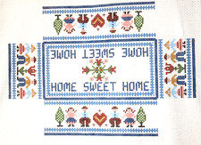 Needlepoint Canvas S. Treglown Brick Cover Sweet Home Stitch Painted VINTAGE
