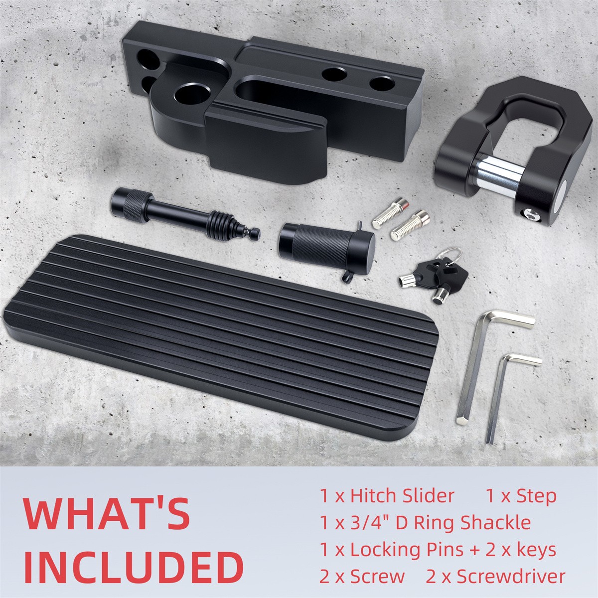 Tow Trailer For 2" Receiver Tow Hitch Step Bar Bumper Guard Receiver Aluminum