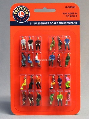 LIONEL 21'' PASSENGER SCALE PEOPLE FIGURES 24 PACK O GAUGE hand paint 6-83653 NEW