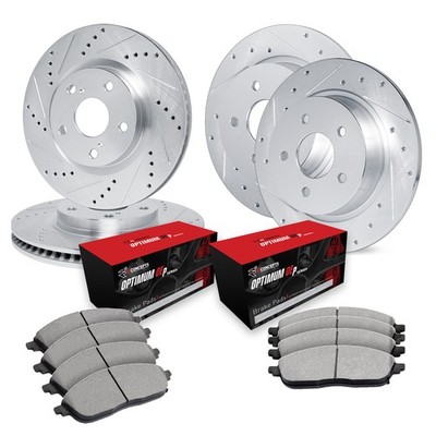 R1 Concepts Drilled & Slotted Brake Kit w Optimum Pads