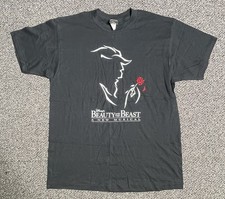 Vintage Beauty And The Beast Broadway Musical Black Embroidered Single Stitch Lg