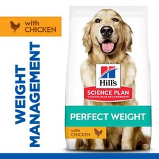 Image of 12kg Hills Science Plan Perfect Weight Adult 1+ Large Breed Dry Dog Food Chicken