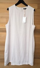 Quince Stretch Crepe Sleeveless Mini Shift Dress Textured Sand XL NWT